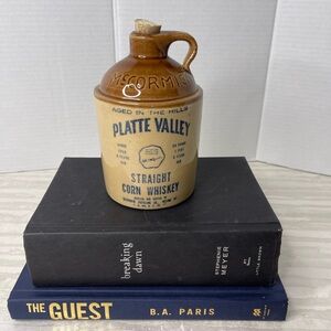 Rustic stoneware vintage McCormick corn whiskey jug